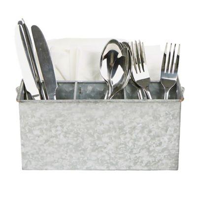 Mind Reader Metal Free-Standing Flatware Caddy in Silver