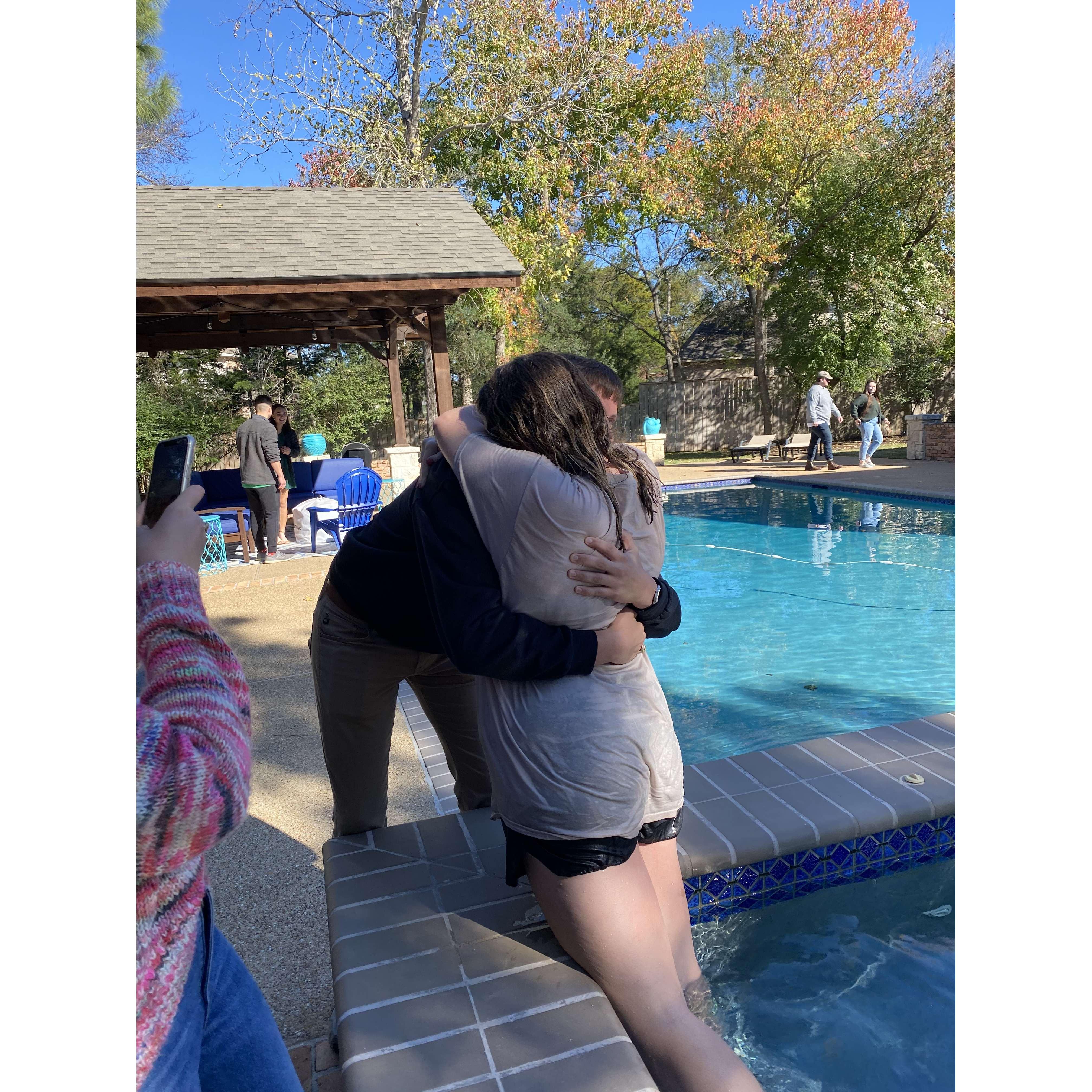 December 2021- Calli got baptized, and Grayson was her biggest supporter through it all!