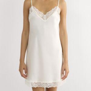 Intimissimi - Silk Slip with Lace (Ivory, Size S)