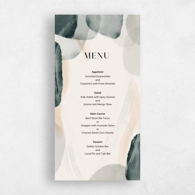 Green Wedding Menu - Staton