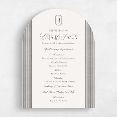 Beige Arch Wedding Program - Sage