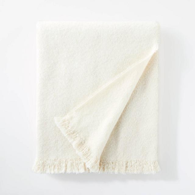 50"x60" Boucle Faux Mohair Throw Blanket Cream - Threshold™ designed with Studio McGee