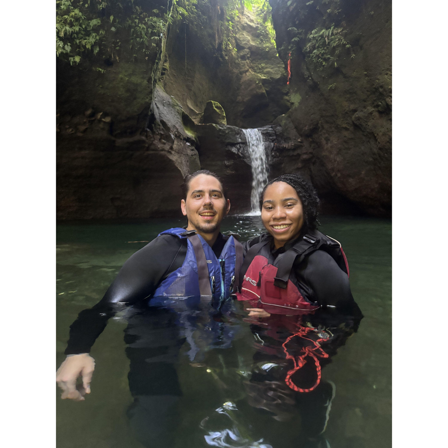 Our trip to Dominica where we both went rappelling for the first time.