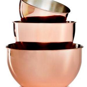 Martha Stewart Collection - 3-Pc. Copper-Plated Mixing Bowl Set, Created for Macy's