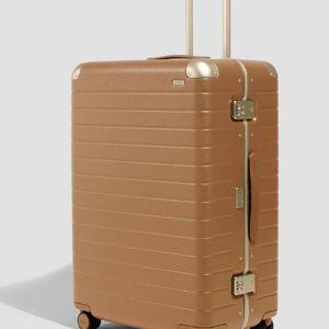 Large Aluminum Edge suitcase in Cognac Brown | Away