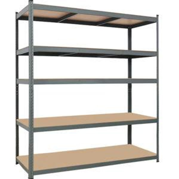 Winado 5 -Tier Heavy Duty Silver Metal Utility shelving unit with Solid Shelves ( 43-in W x 18-in D x 71-in H )