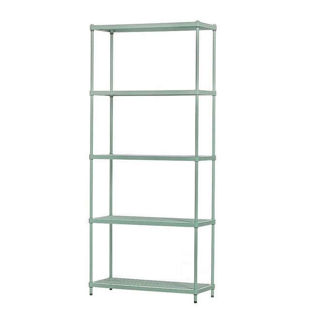 Design Ideas MeshWorks 5 Tier Heavy-Duty Metal Storage Shelving Unit - Bookshelf, 440 Pound Capacity per Shelf, Great for Kitchen, Office, and Garage Storage, 31.1" x 13" x 70.9"