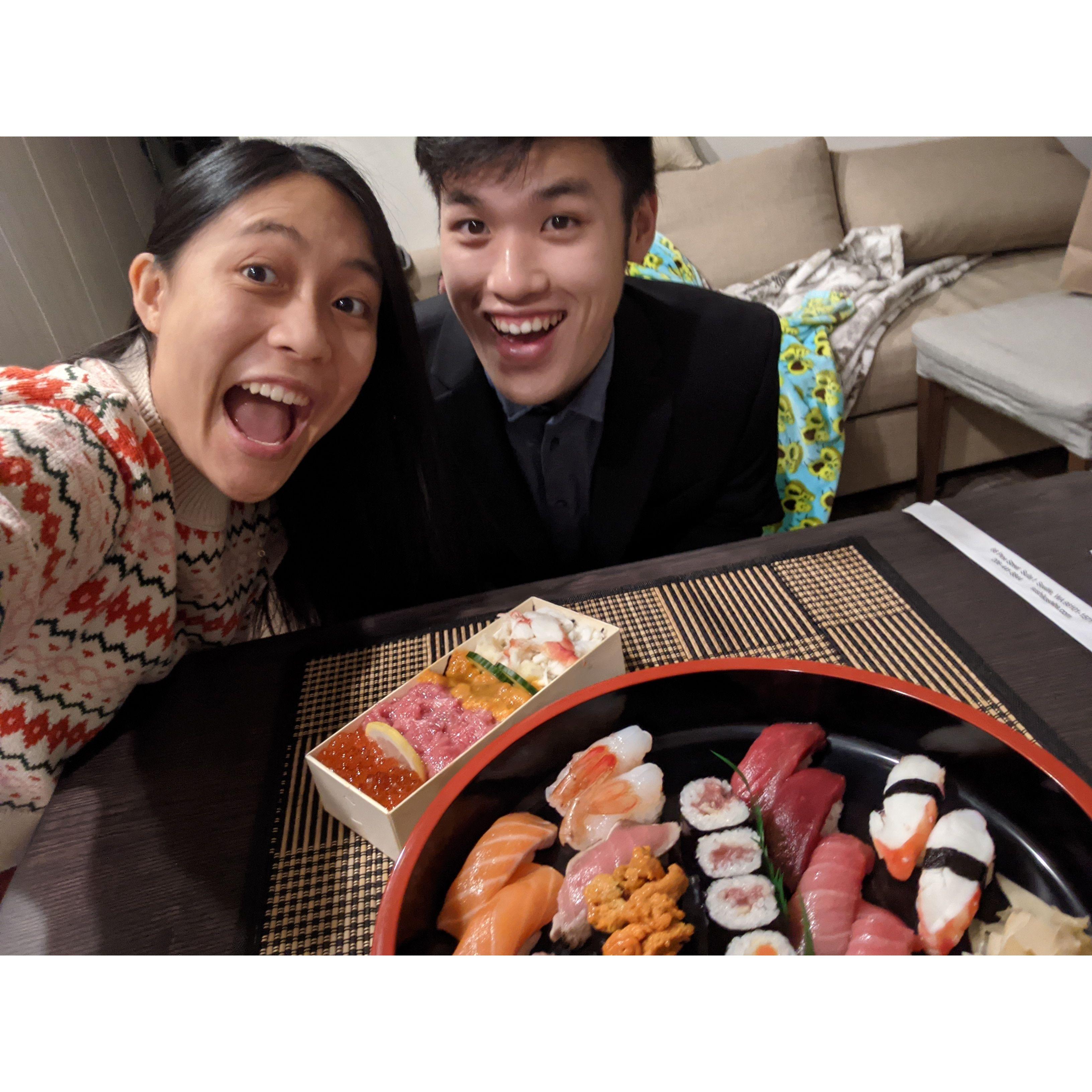 Rachelle's Birthday: The first time we tasted tuna we really loved.