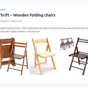 Thrift – 4 Wooden folding chairs