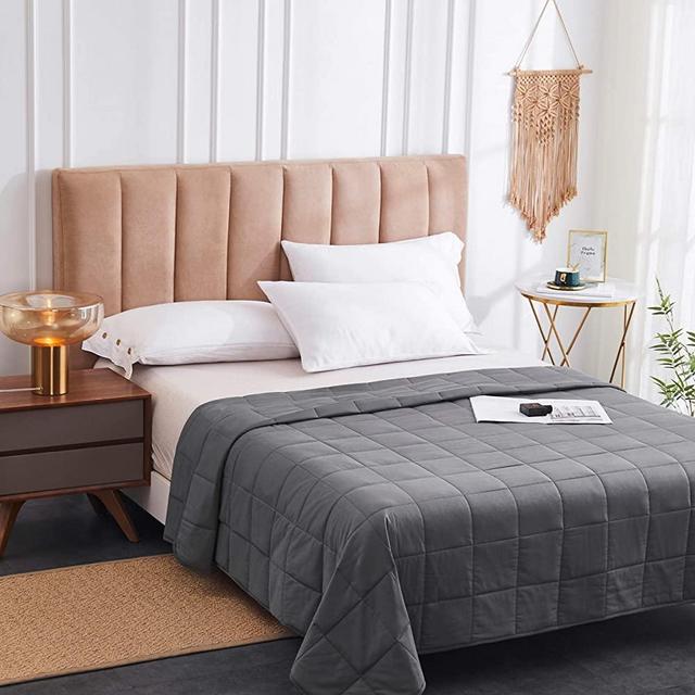 California King Size Weighted Blanket for Couples (30lbs 88x104 Provides Heavy Pressure) - 400 Thread Count Ultra Soft Cotton - Great for Couples - Grey 88x104 Extra Large