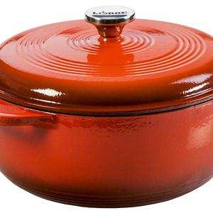 Lodge Manufacturing Company - Lodge EC6D68 Enameled Cast Iron Dutch Oven, 6-Quart, Poppy