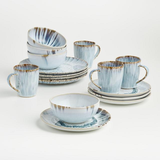 Julo 16-Piece Blue and White Dinnerware Set