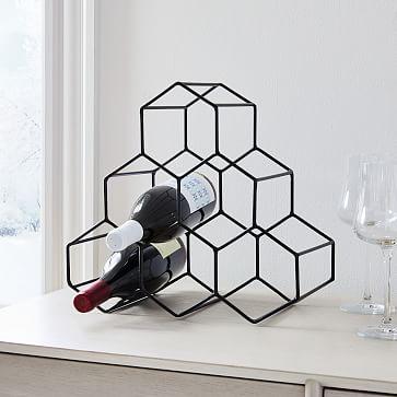 Honeycomb Wine Rack, Wine Rack, Metal, Matte Black