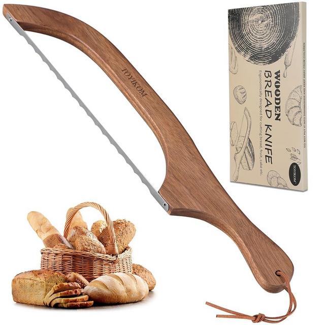 TOYIKOM Sourdough Bread Knife for Homemade Bread, Sourdough Bread Slicer for Homemade Bread, Bread Cutter for Homemade Bread, Serrated Bread knife, Sourdough Knife for Slicing, Bread Bow Bread Saw