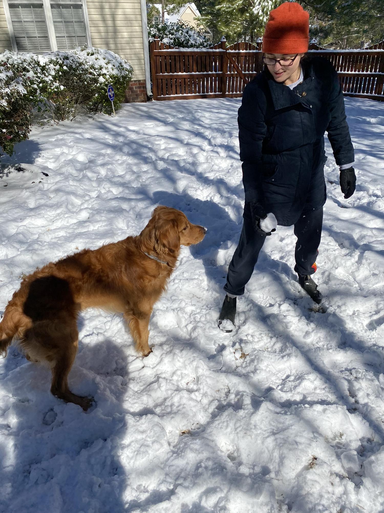 2021: Snow in Pinehurst, NC with Mookie