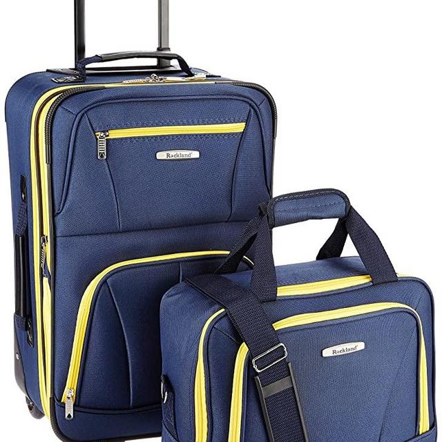 Rockland Fashion Softside Upright Luggage Set, Navy, 2-Piece (14/19)