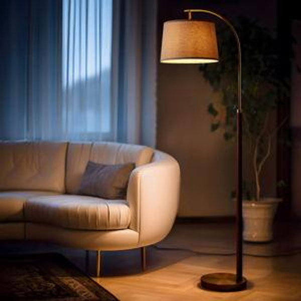 62.5 "solid Wood Lamp, Used For Office And Living Room Decoration Reading. (walnut Color With Gold)