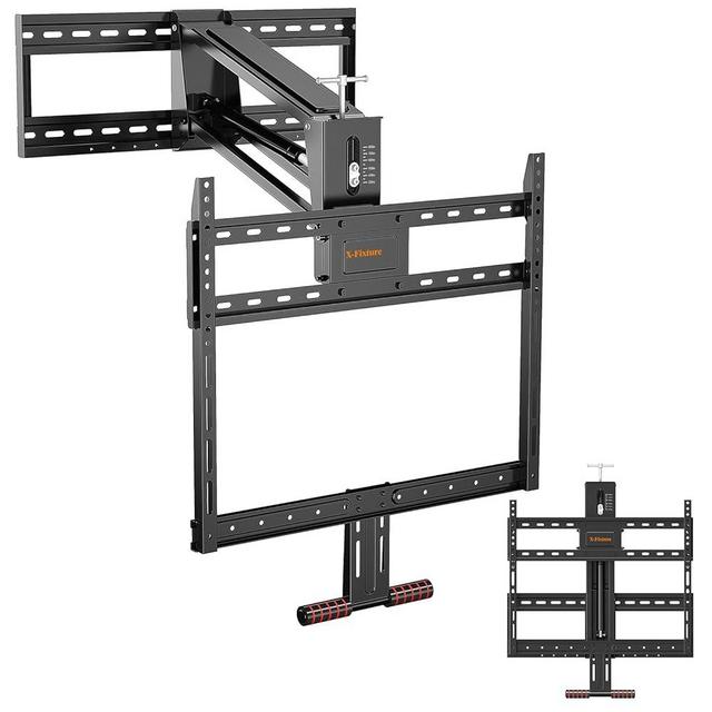 X-FIXTURE Fireplace Pull Down TV Mount Over Fireplace with Height Adjust for Most 43" - 80" TVs, Max VESA 600x400mm, up to 80lbs, Above Fireplaces TV Mount