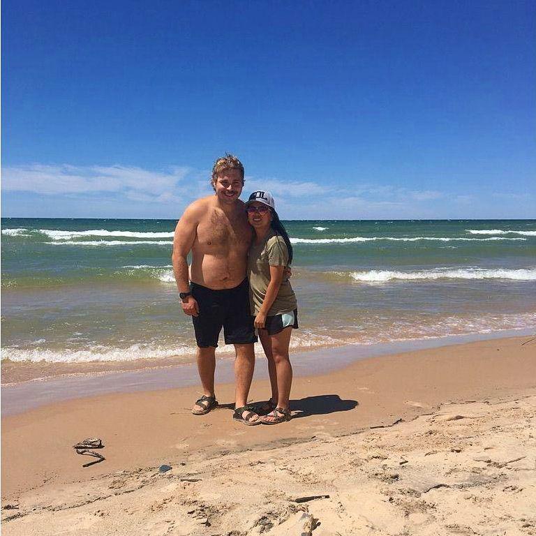 On a beach on Lake Michigan- June 2020