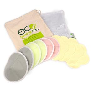 Contoured Washable Reusable Bamboo Nursing Pads | Organic Bamboo Breastfeeding Pads, Ultra-Soft Velvet Flower Pads | 10 Pack with 2 BONUS Pouches & FREE E-Book | Perfect Baby Shower Gift