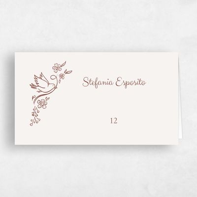 Light Oatmeal, Brown Wedding Place Card - Harper