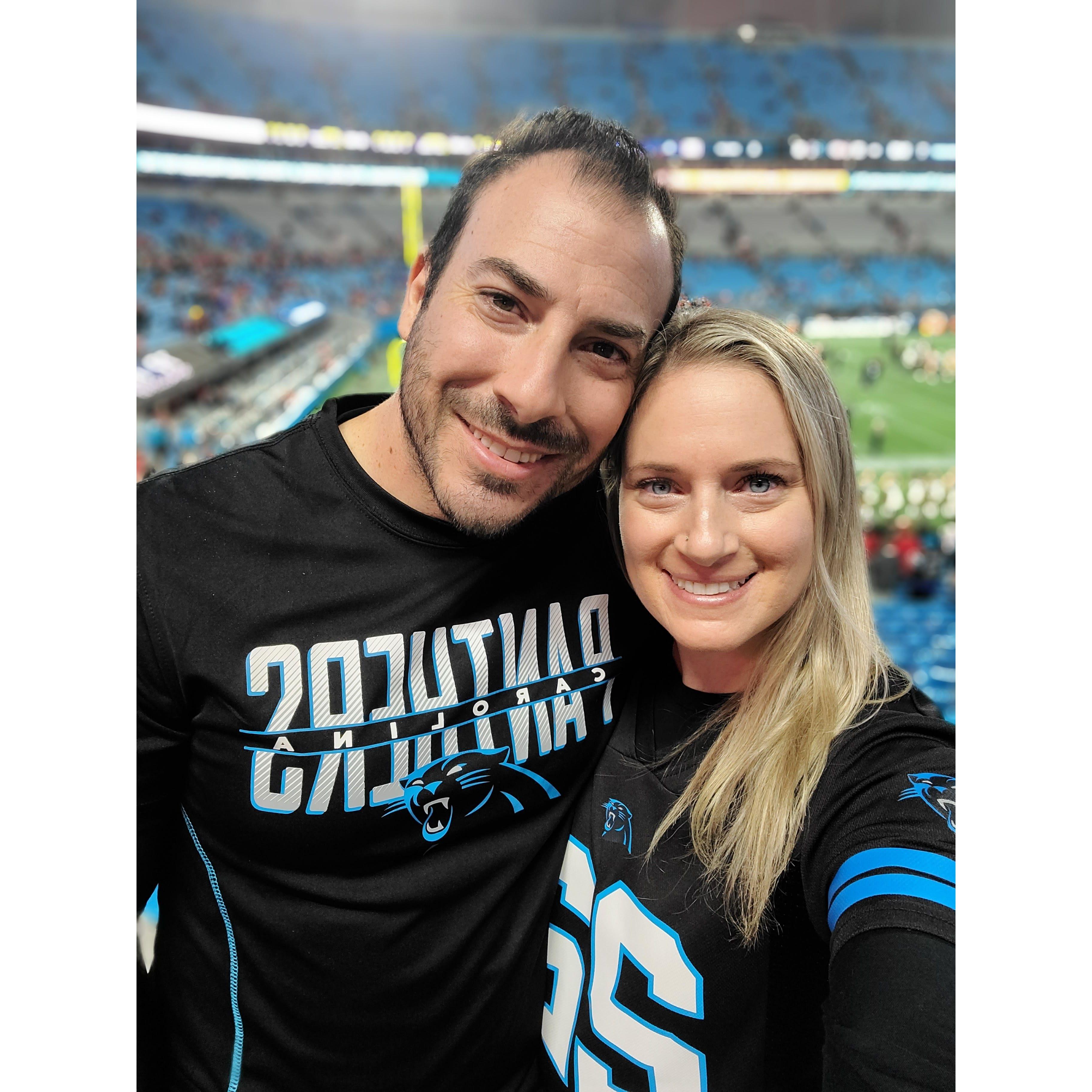 We love going to sporting events! We went to a Carolina Panthers home game Fall 2022.
