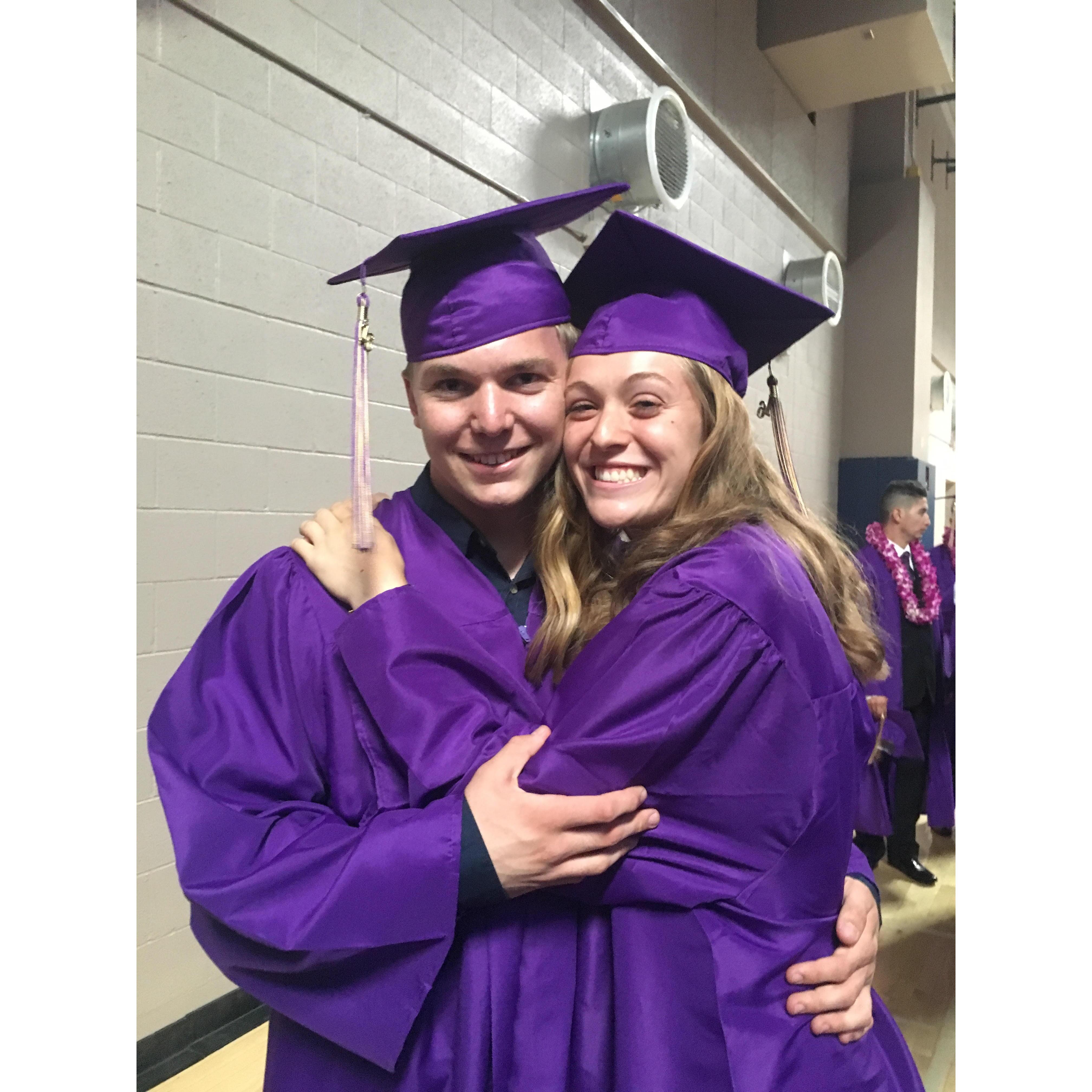 The two of us at our high school graduation. (May, 2016)