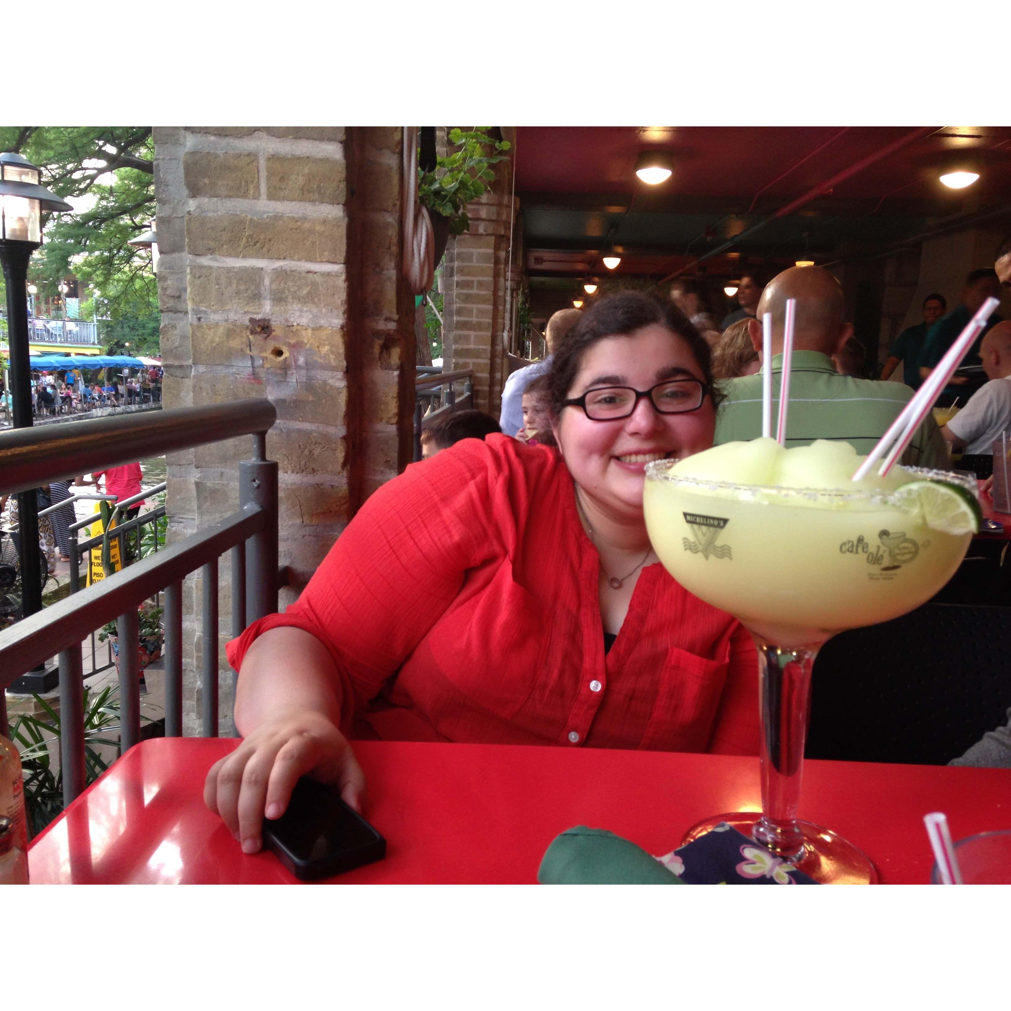 Maureen: We would likely not be together if it wasn't for this group dinner and the giant margarita in San Antonio.