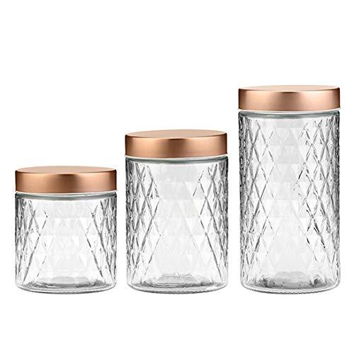 10 Strawberry Street Desmond Textured Glass Canister, Set of 3