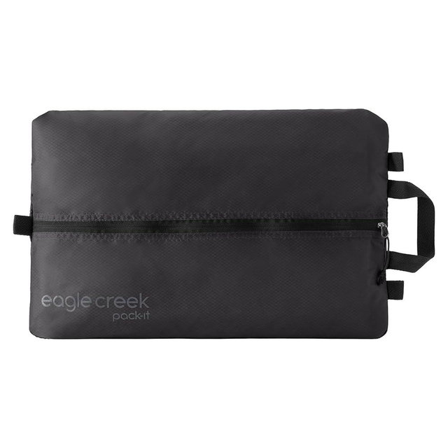 Eagle Creek Pack-It Isolate Shoe Sack - Breathable Shoe Sack for Travel - Lightweight & Portable - Washable - Water-Resistant - Easy-Grab Zipper - Top Handle - Black
