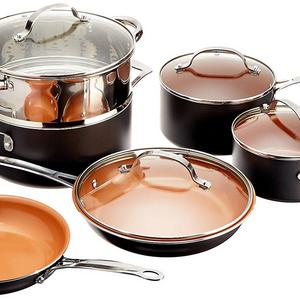 E. Mishan & Sons Inc - Gotham Steel 10-Piece Nonstick Frying Pan and Cookware Set - Graphite