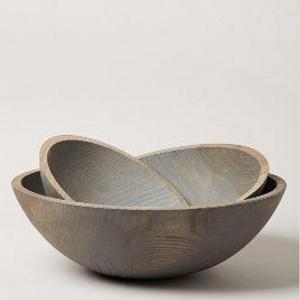 Farmhouse Pottery Grey Wooden Bowl