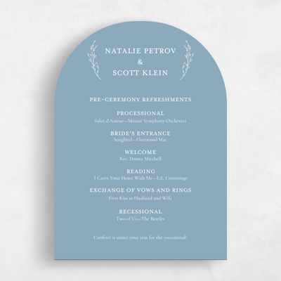 Blue Arch Wedding Program - Normandy