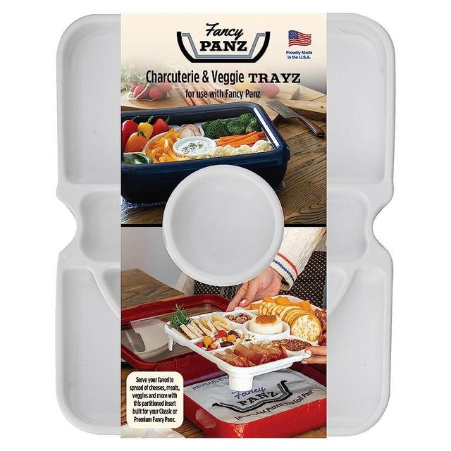  Fancy Panz Classic, Dress Up & Protect Your Pan, Made in USA,  Fits Half Size Foil Pans & Serving Spoon Included. Hot or Cold Food.  Stackable for easy travel. (Charcoal), (FPD03)