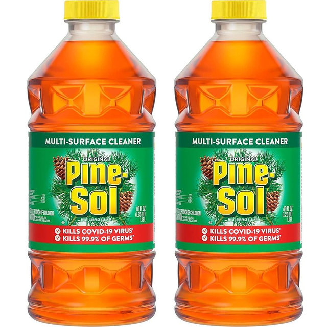 Pine-Sol Multi Purpose Cleaner, 2 Pack Original Pine Scent, For Floors Sinks, Bathtubs, Long Lasting Scent Multi Surface Cleaner, 48 Oz Each