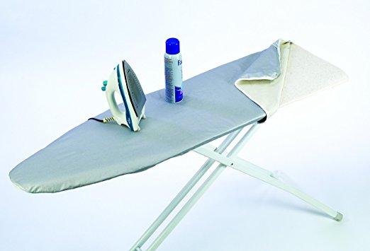 Ritz Professional Ironing Board Pad and Cover Set with Drawstring Closure. Stain and Scorch Resistant Silicone Cover and Extra Thick, 100% Natural Cotton Pad, Fits Standard Sized 54” Ironing Boards
