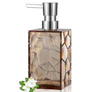 JIATUA Clear Acrylic Plastic Liquid Pump Soap Dispenser | Light Brown