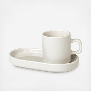 Pilar Espresso Cup with Tray, Set of 2