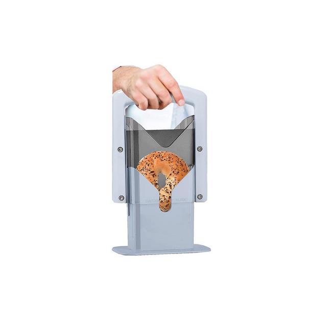 Cheer Collection Bagel Slicer with Safety Shield, White