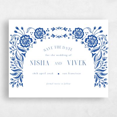 Blue Landscape Wedding Save the Date - Calliope Landscape