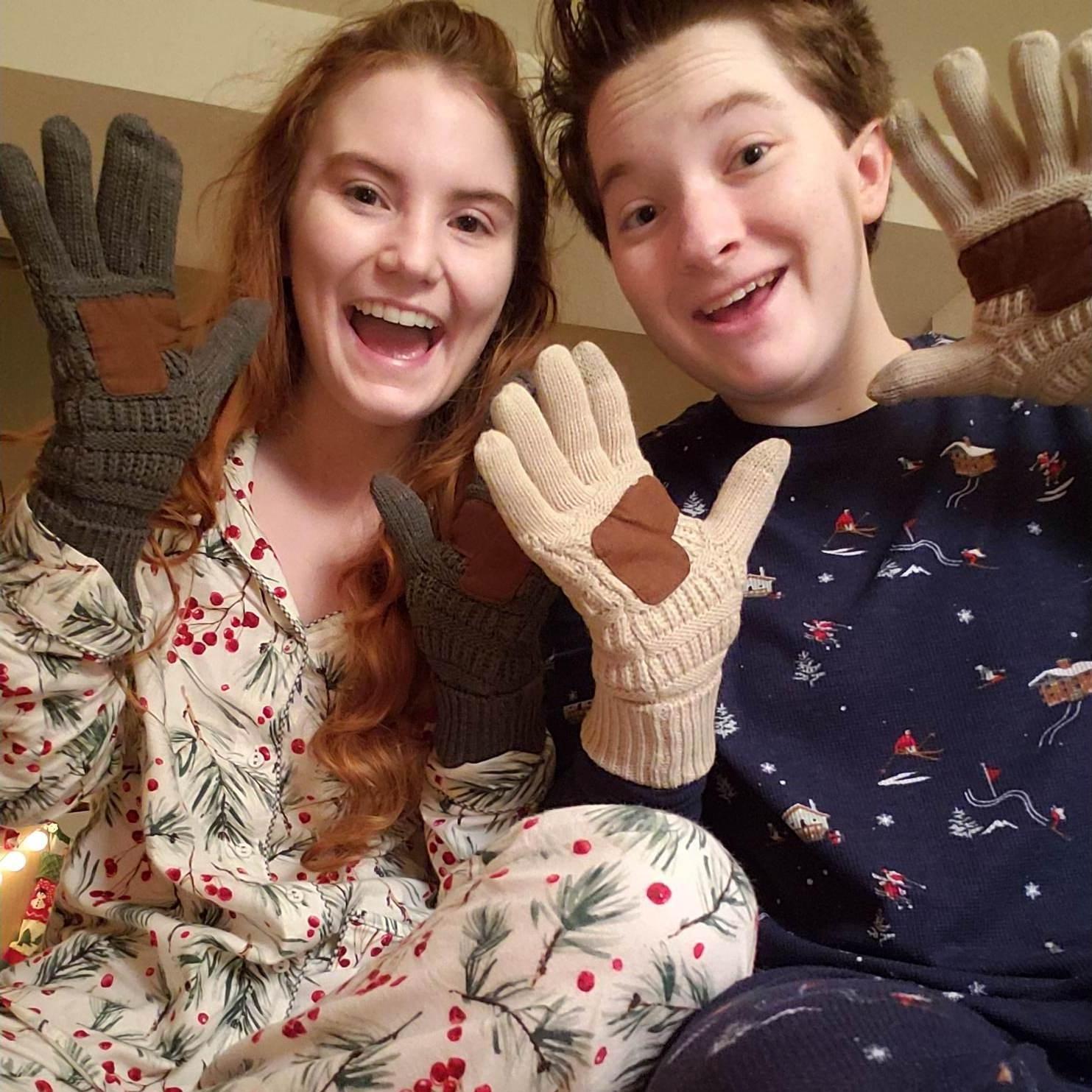 December 2019 - Our first Christmas together! We loved the mittens from Julia's dad! We were drastically underprepared for Kentucky weather!
