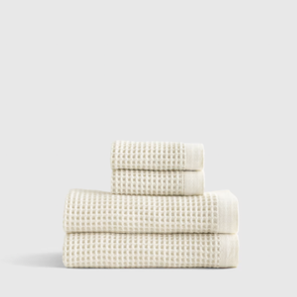 Organic Turkish Waffle Bath Towel Bundle - Ivory