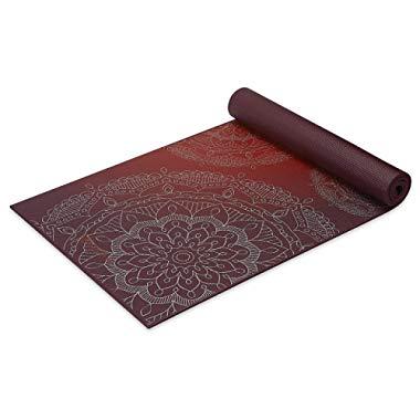 Gaiam Yoga Mat - Premium 6mm Print Extra Thick Non Slip Exercise & Fitness Mat for All Types of Yoga, Pilates & Floor Workouts (68" x 24" x 6mm)
