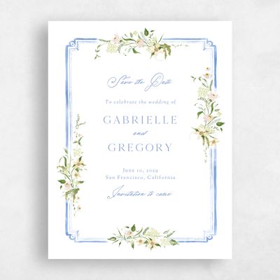 Denim Blue Wedding Save the Date - Erica Portrait