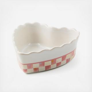 Rosy Check Everyday Stoneware Heart Baker