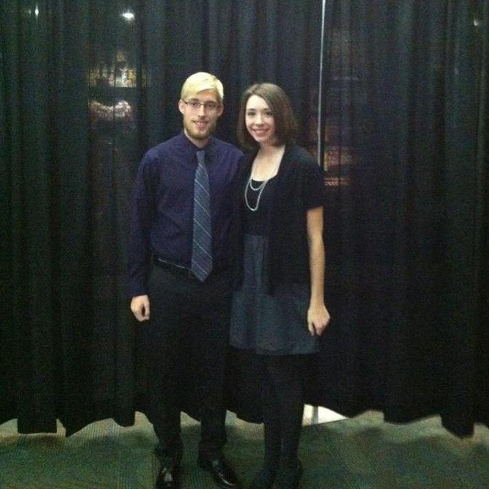 Sophomore year and all dressed up for a college event.