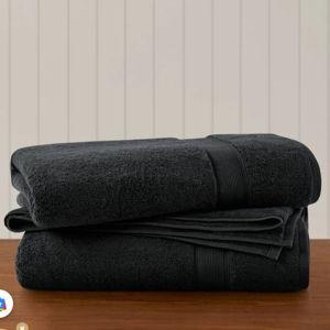 800gsm Ultra-Soft 100% Cotton Absorbent Towel Set-Blk