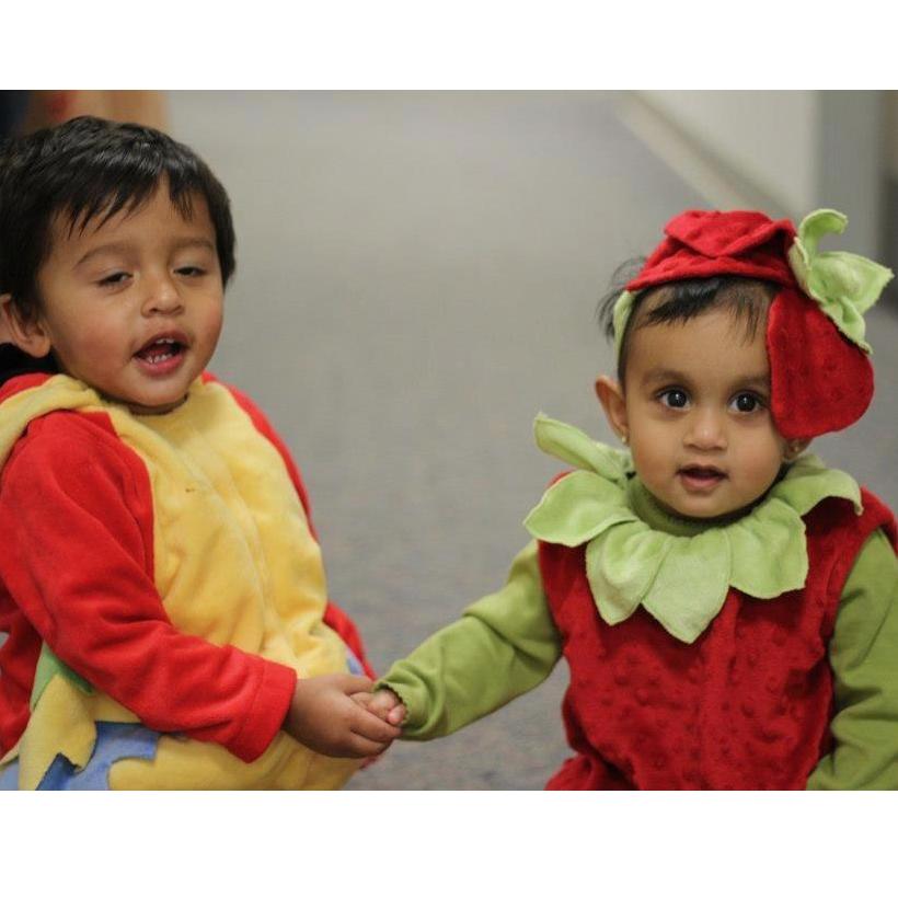 Ritu with Sohum on halloween