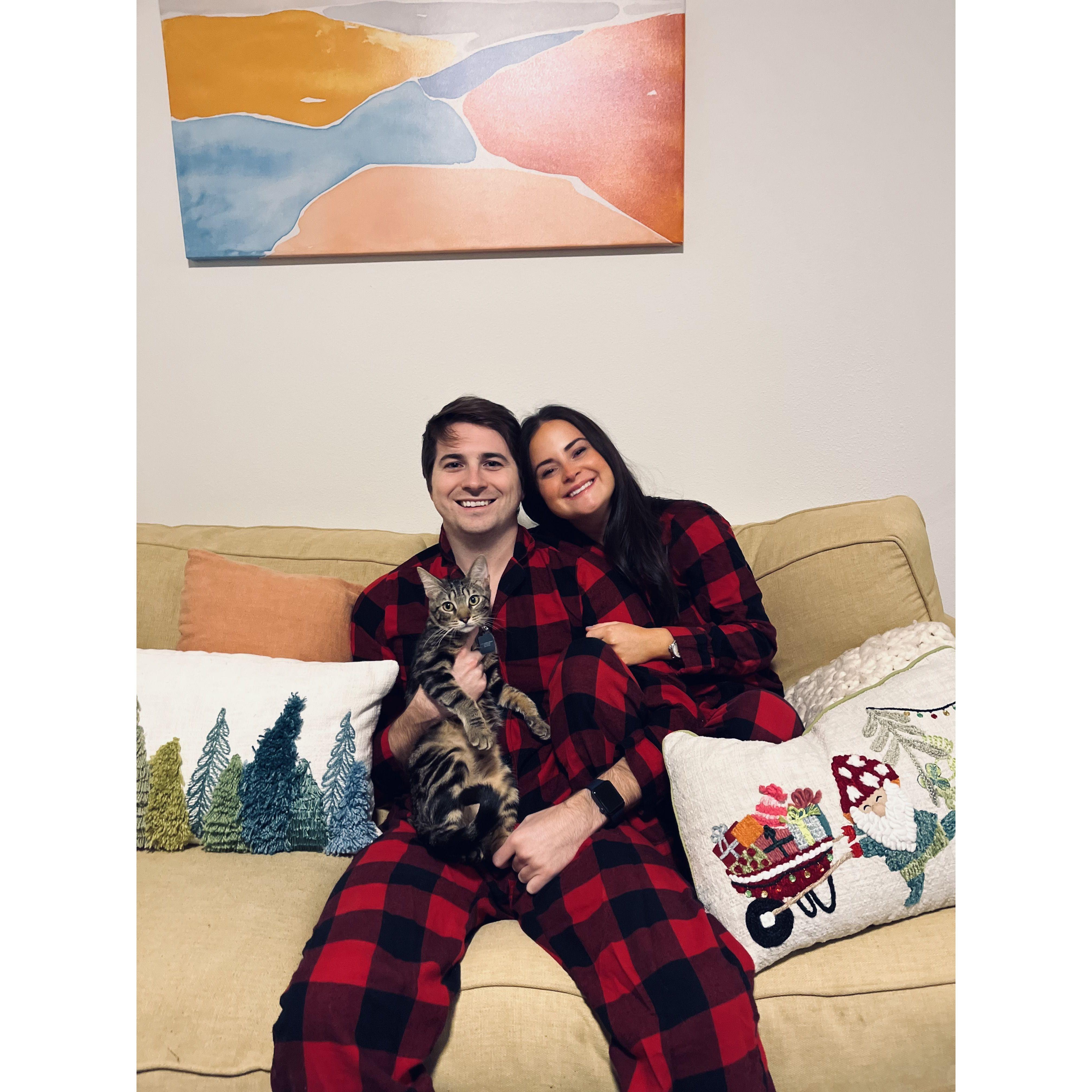 Our first Christmas together as a small family of 3