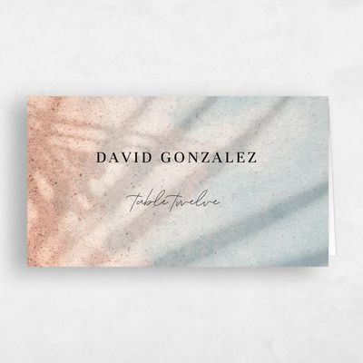 Mocha, Brown Wedding Place Card - Seabay